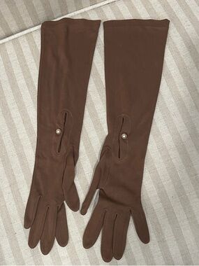 Long Brown Women's Dress Gloves